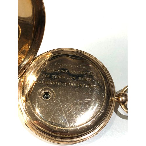 114 - Large rare antique 18ct gold silver dial quarter repeater pocket watch 18ct gold hallmarked case in ... 