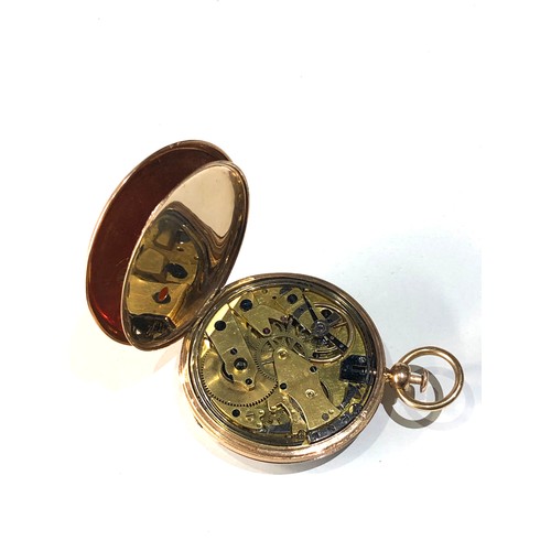 114 - Large rare antique 18ct gold silver dial quarter repeater pocket watch 18ct gold hallmarked case in ... 