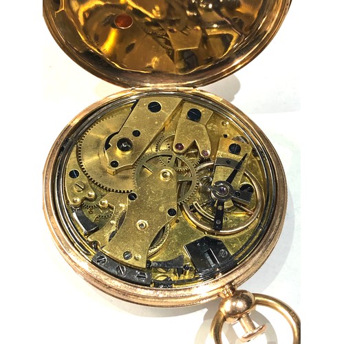 114 - Large rare antique 18ct gold silver dial quarter repeater pocket watch 18ct gold hallmarked case in ... 