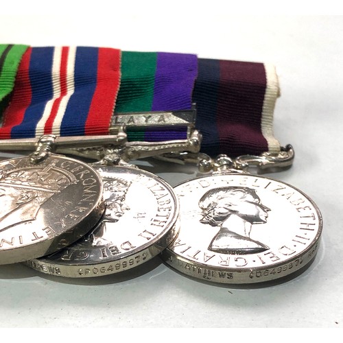 401 - ww2 R.A.F medal group and ribbons to sgt j matthews d649997 R.A.F long service and malaya medals are... 