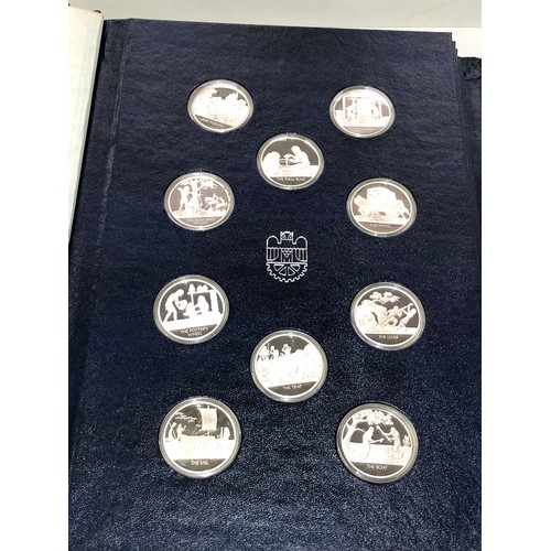 466 - Volume 1 50 Silver medal / coins the greatest inventions of mankind each coin is sealed in container... 