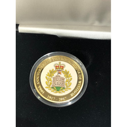 470 - Boxed 100th anniversary of the house of windsor commemorative gold and silver coins b.a.c