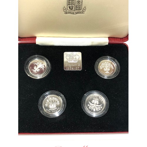 471 - Boxed royal mint 1984-1987 united kingdom £1 silver proof collection