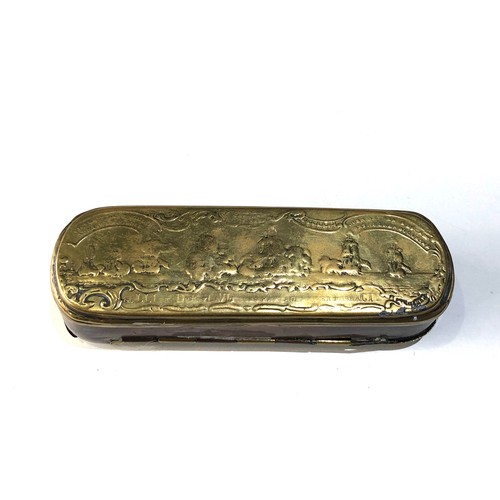 463 - 18th century Dutch brass & copper tobacco box age related wear and damage as shown measures approx 1... 