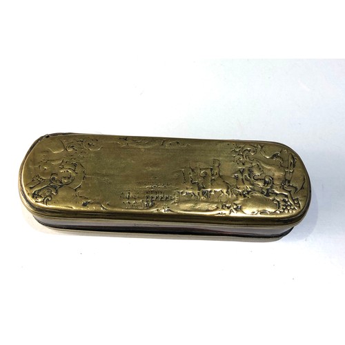 463 - 18th century Dutch brass & copper tobacco box age related wear and damage as shown measures approx 1... 