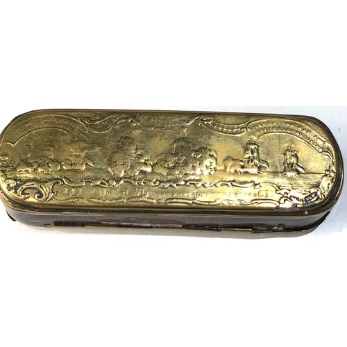 463 - 18th century Dutch brass & copper tobacco box age related wear and damage as shown measures approx 1... 