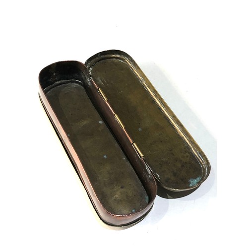 463 - 18th century Dutch brass & copper tobacco box age related wear and damage as shown measures approx 1... 