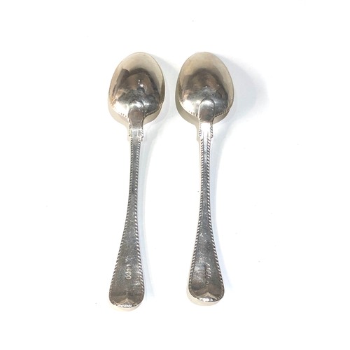 35 - Pair of Irish Georgian silver table spoons each measures approx 22.2cm total weight 126g
