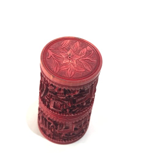 449 - Chinese canton carved dice shaker measures height 7.5cm in good condition