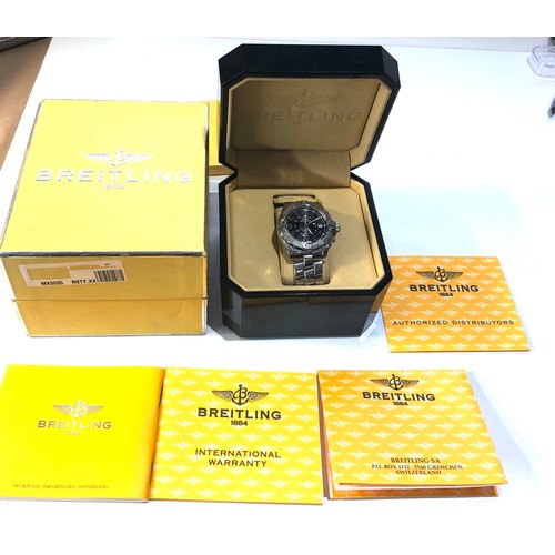 250 - Boxed Breitling 1884 colt automatic chronometre automatic GMT 500m/1650ft gents wristwatch box and p... 