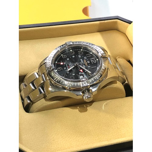 250 - Boxed Breitling 1884 colt automatic chronometre automatic GMT 500m/1650ft gents wristwatch box and p... 