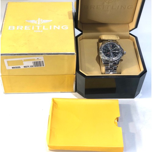 250 - Boxed Breitling 1884 colt automatic chronometre automatic GMT 500m/1650ft gents wristwatch box and p... 