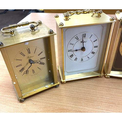 86 - Selection of 6 carriage clocks, all battery operated, untested