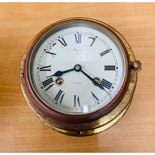 76 - 2 Vintage brass nautical clocks, both untested