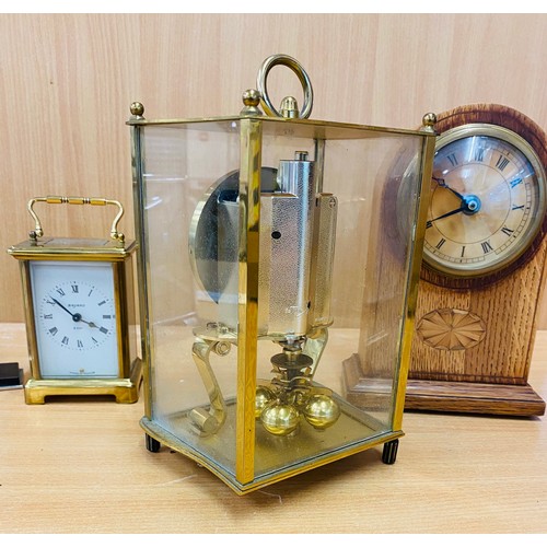 107 - Selection of 4 retro mantel clocks, one missing front glass