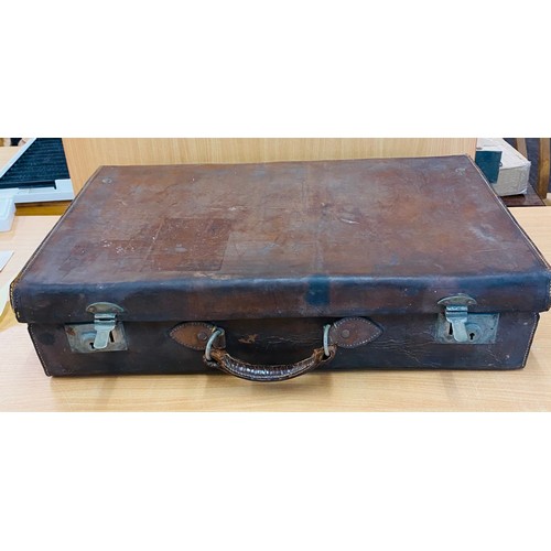 72 - Vintage leather suitcase