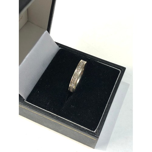 111 - 9ct white gold  diamond half eternity band 0.15ct weight 1.8g