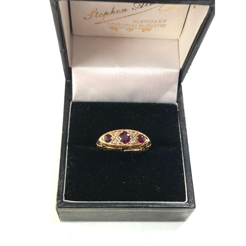 137 - Antique 18ct gold garnet diamond gypsy ring weight 3.3g