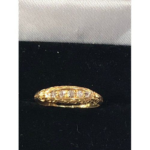 147 - Vintage 18ct gold diamond gypsy ring weight 2.5g