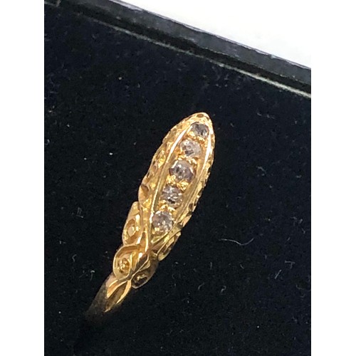 147 - Vintage 18ct gold diamond gypsy ring weight 2.5g