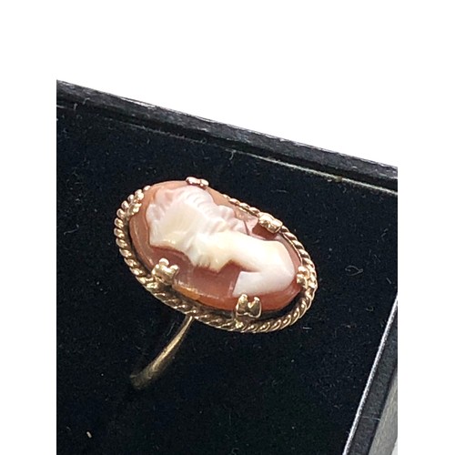 163 - Vintage 9ct gold cameo ring weight 2.8g