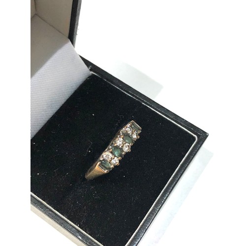 165 - 9ct gold gemstone & CZ marquise cut ring