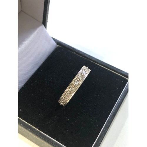 120 - Vintage 9ct white gold full eternity diamond band ring weight 3.1g