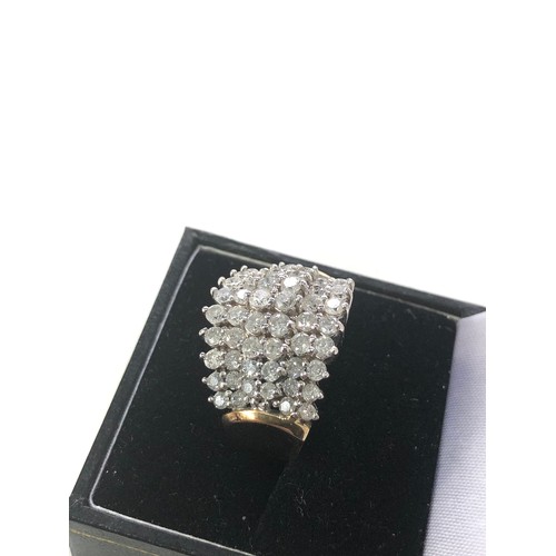 113 - Vintage 9ct gold diamond fancy cocktail  ring over 1.5ct of diamonds weight 8.3g