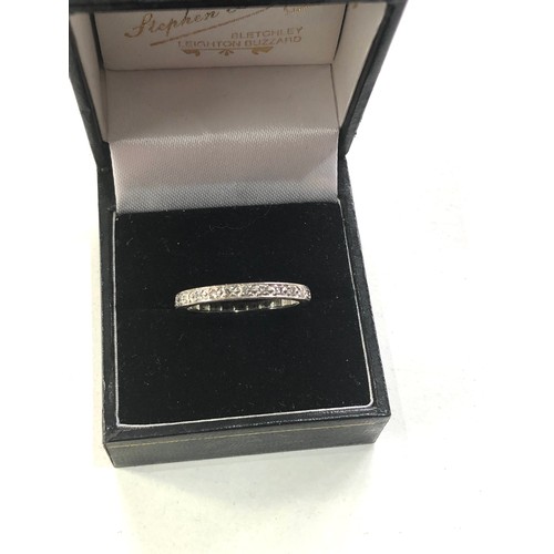 175 - Vintage 18ct white gold full eternity diamond ring weight 3.2g xrt tested 18ct