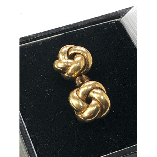 190 - 18ct classic twist design screw stud earrings head measures approx 1.1cm dia weight 4.2g