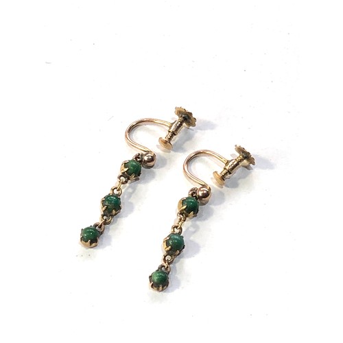 187 - Turquoise drop screw back earrings