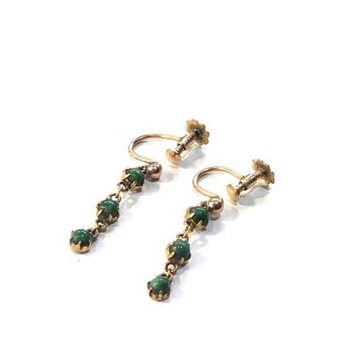 187 - Turquoise drop screw back earrings