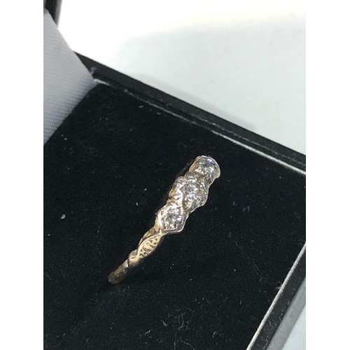 122 - 18ct gold diamond trilogy ring weight 2.3g