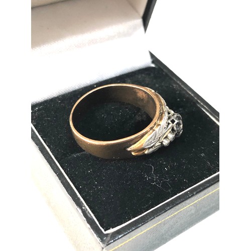 115 - 9ct gold double ring  diamond wedding set weight 5.6g