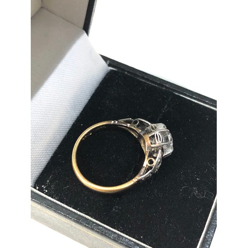 166 - 18ct gold & plat  paste set ring weight 3g