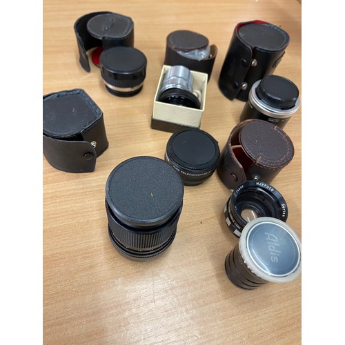 10 - Selection of lenses to include Teleconverter lense b200/bc, aldis anastigmat, vivitar mc tele conver... 