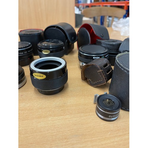 45 - 2 x Komura Telemor 95 II lens 7.K.M.C for PKm, vivitar MC tele converter, Jessop teleconverter 2x OM... 