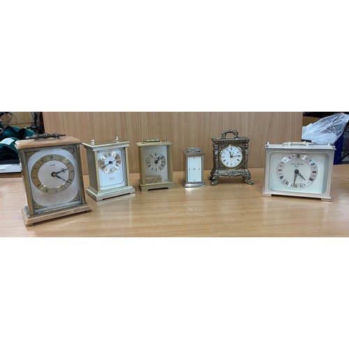 4 - Selection of 6 battery operated carriage clocks, all untested