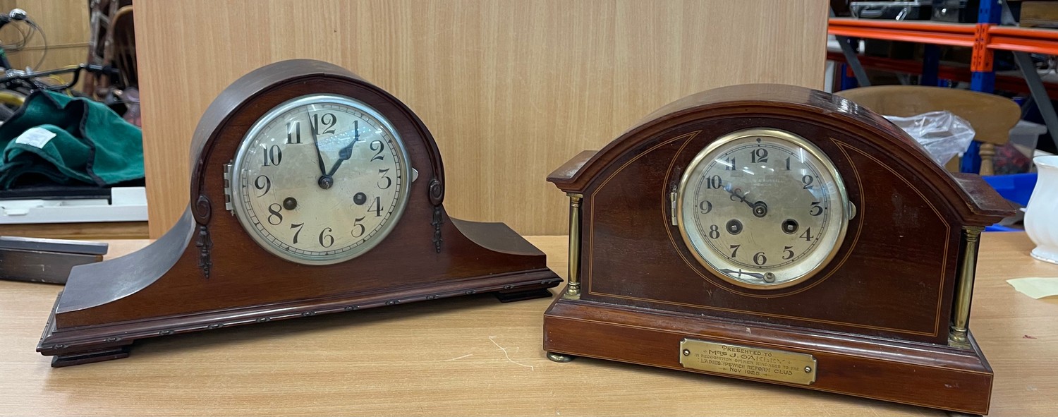 2 Vintage 2 keyhole mantle clocks, both untested