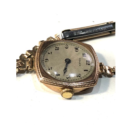 74 - Antique ladies 9ct gold Rolex wristwatch the watch winds and ticks but no warranty given case measur... 