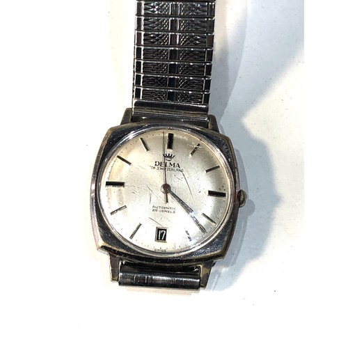 87 - Vintage Delma of Switzerland automatic 25 jewel  gents  wristwatch the watch is ticking but no warra... 