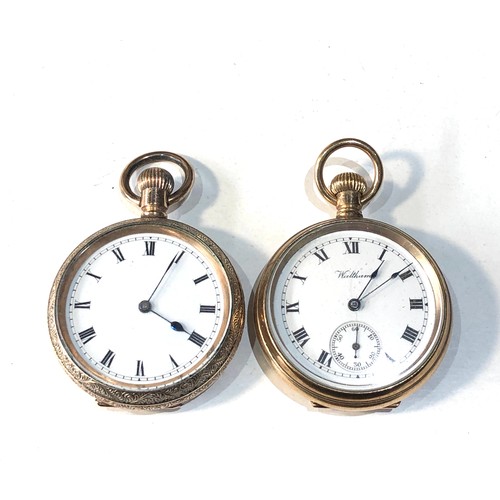 103 - 2 antique gold plated fob watches non working order