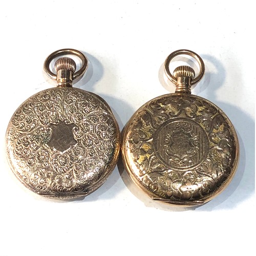 103 - 2 antique gold plated fob watches non working order