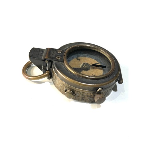 496 - 1907 british military compass & leather case w.watson & sons London both marked o.t.frith