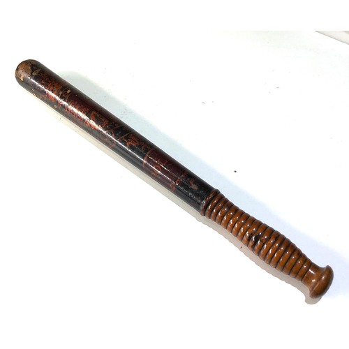 497 - Victorian Police truncheon stamped on end parker 233 holborn