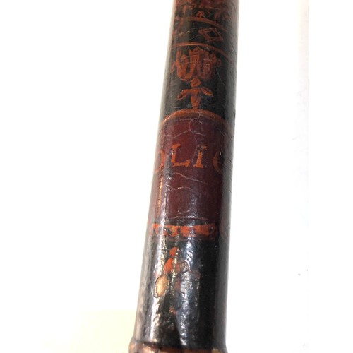 497 - Victorian Police truncheon stamped on end parker 233 holborn