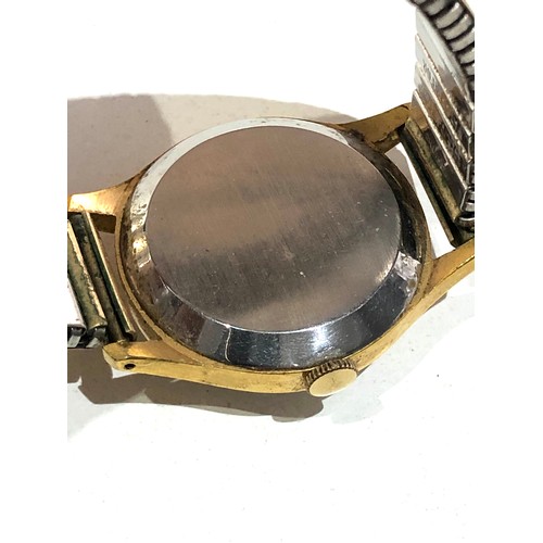 95 - Vintage Smiths deluxe gents wristwatch watch is ticking but no warranty given 15 jewel sub dial at 6... 