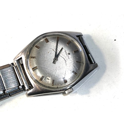 99 - Vintage Zenith gents wristwatch watch is not ticking  no warranty given  related wear spares or repa... 