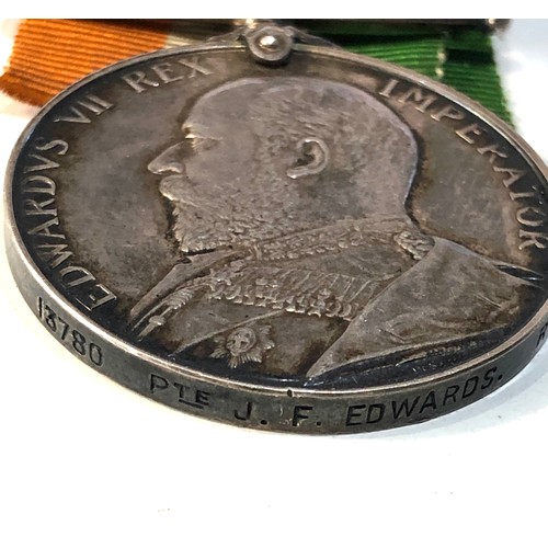 498 - Boer war medal pair to 13780 pte f Edwards R.A.M.C