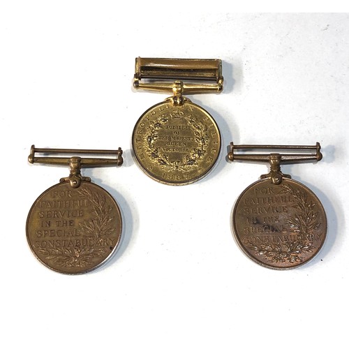 499 - 3 Police medals includes victorian 1897 metropolitan to pc.c.hunt x division GV to alfred crossfield... 